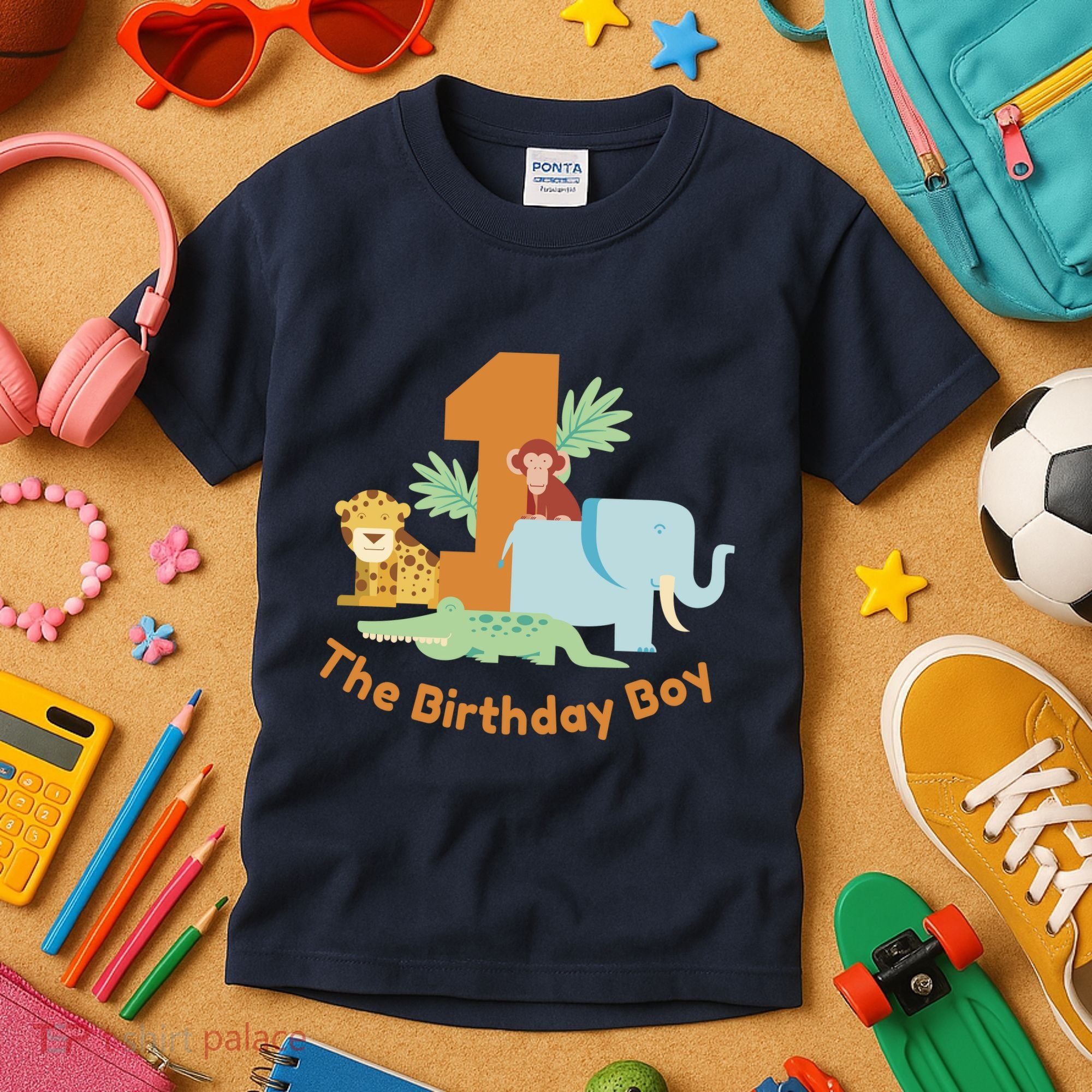 1st Birthday Boy Animal Jungle Kids T-Shirt