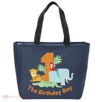 1st Birthday Boy Animal Jungle Tote Bag thumb 0