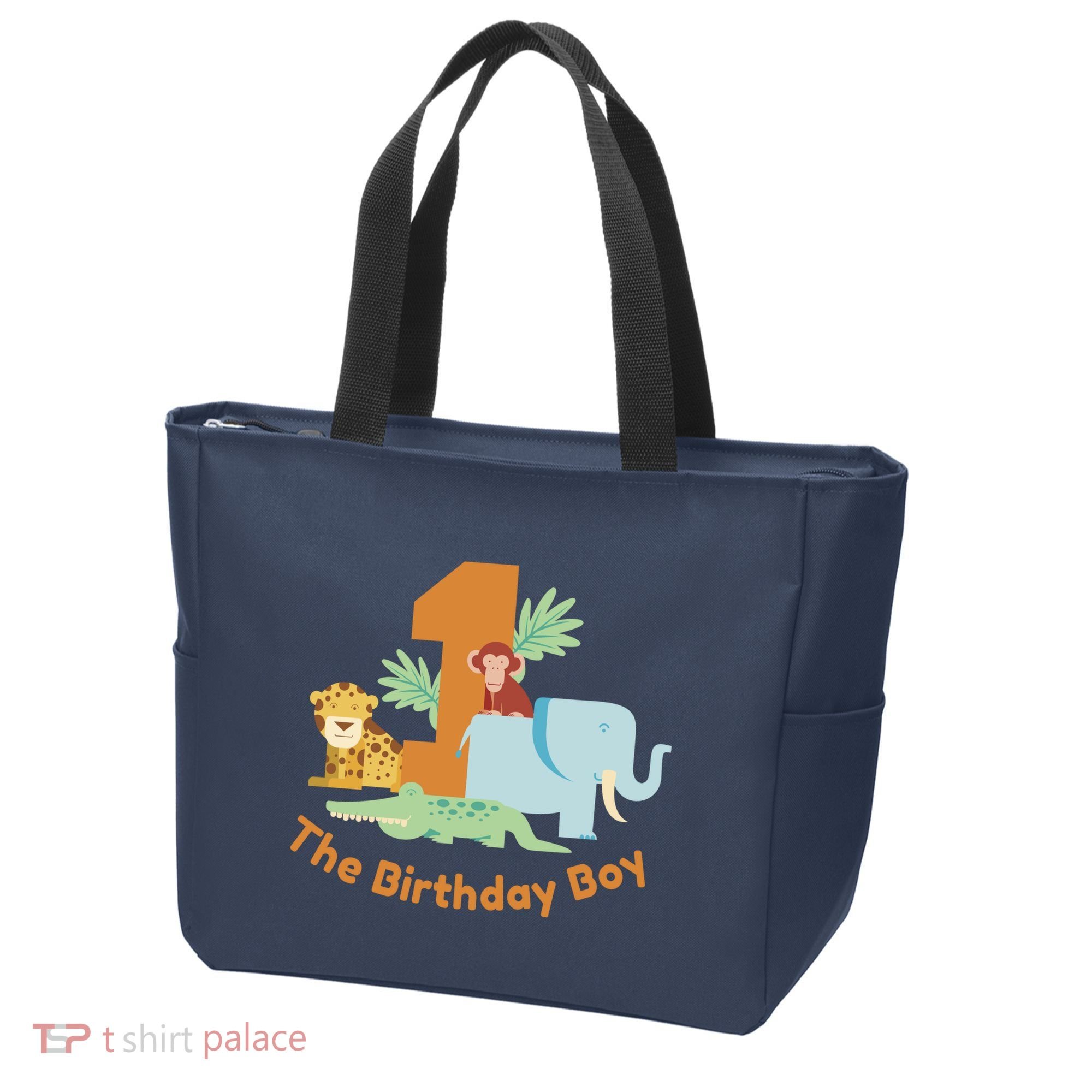 1st Birthday Boy Animal Jungle Tote Bag