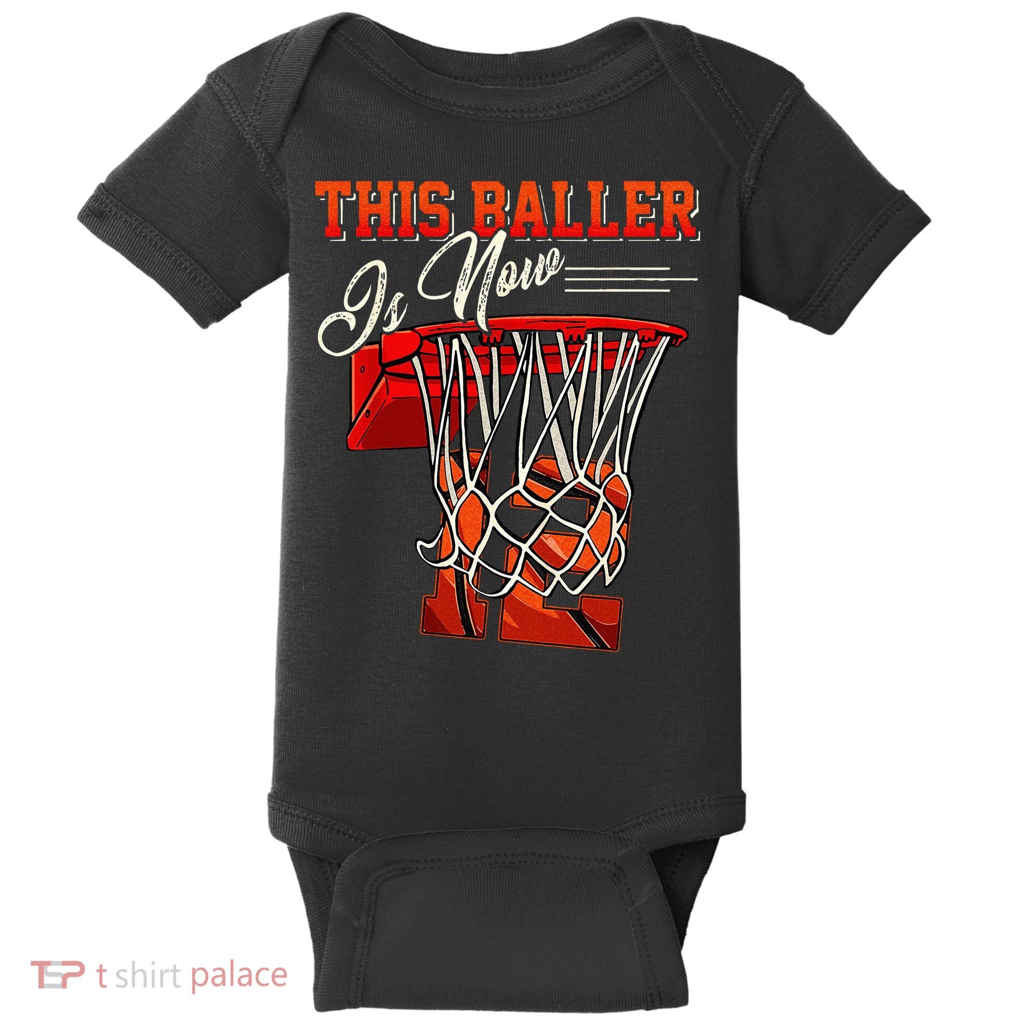 12th Birthday Basketball 12 Years Old Gift Baby Bodysuit