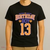 13th Birthday Basketball Lover 13 Years Old Bday T-Shirt thumb 3