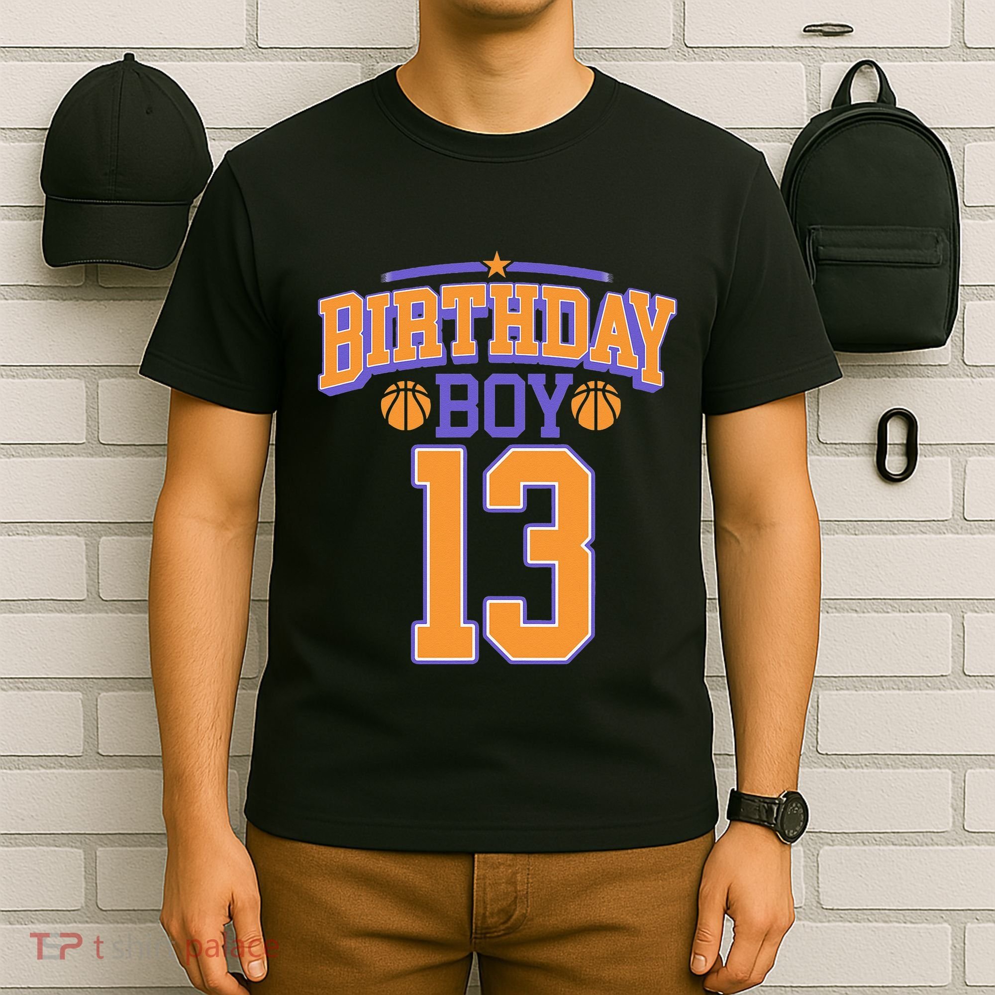 13th Birthday Basketball Lover 13 Years Old Bday T-Shirt