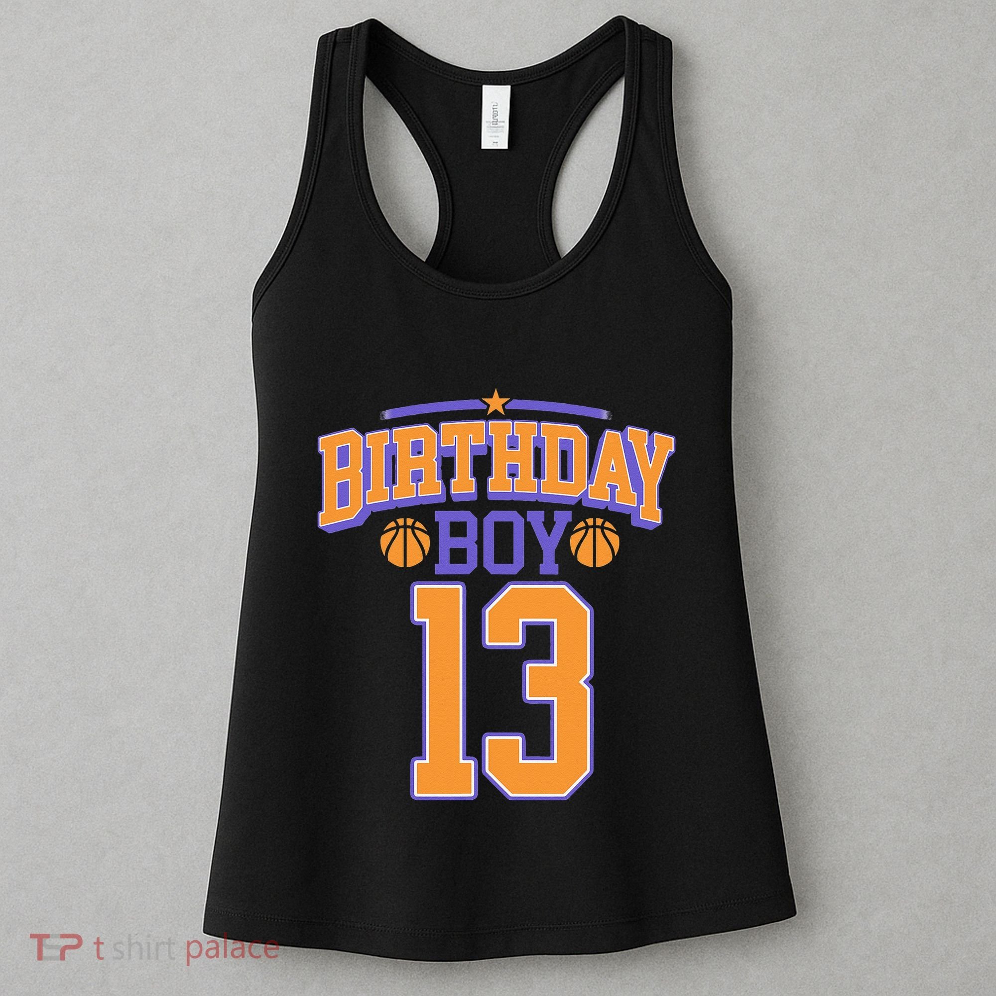 13th Birthday Basketball Lover 13 Years Old Bday Women's Tank Top