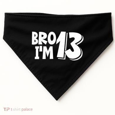 13th Birthday Bro I’m 13 Year Old Thirteen Thirteen USA-Made Doggie Bandana