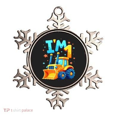 1st Birthday Cartoon Crawler Bulldozer Tractor I'M 1 One Ornament