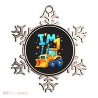 1st Birthday Cartoon Crawler Bulldozer Tractor I'M 1 One Ornament thumb 0