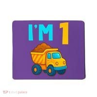 1st Birthday Cartoon Dump Toy Truck Construction I'M 1 One Mousepad thumb 0