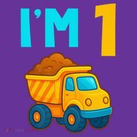 1st Birthday Cartoon Dump Toy Truck Construction I'M 1 One Toddler Hoodie thumb 2
