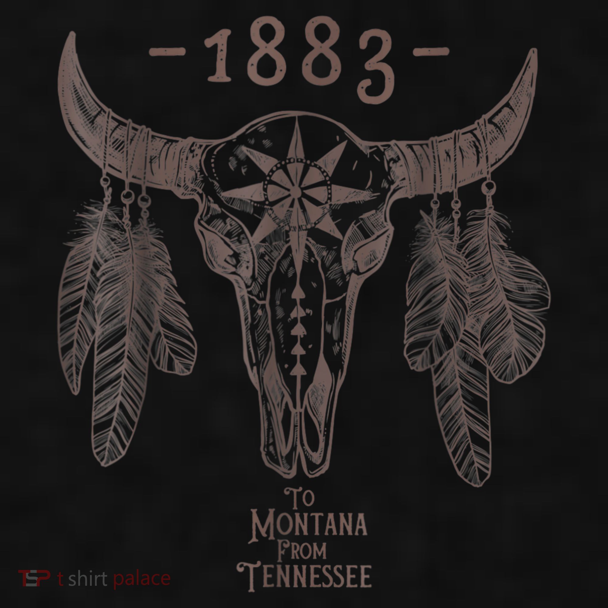 1883 Boho Cow Skull Cute Country Western Yellow Stone Ladies PosiCharge Tri-Blend Wicking Tank