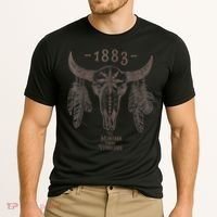 1883 Boho Cow Skull Cute Country Western Yellow Stone Cooling Performance Crew T-Shirt thumb 2