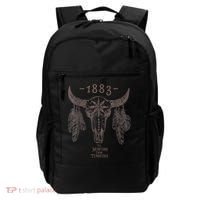 1883 Boho Cow Skull Cute Country Western Yellow Stone Backpack thumb 0
