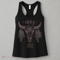 1883 Boho Cow Skull Cute Country Western Yellow Stone Women's Tank Top thumb 3