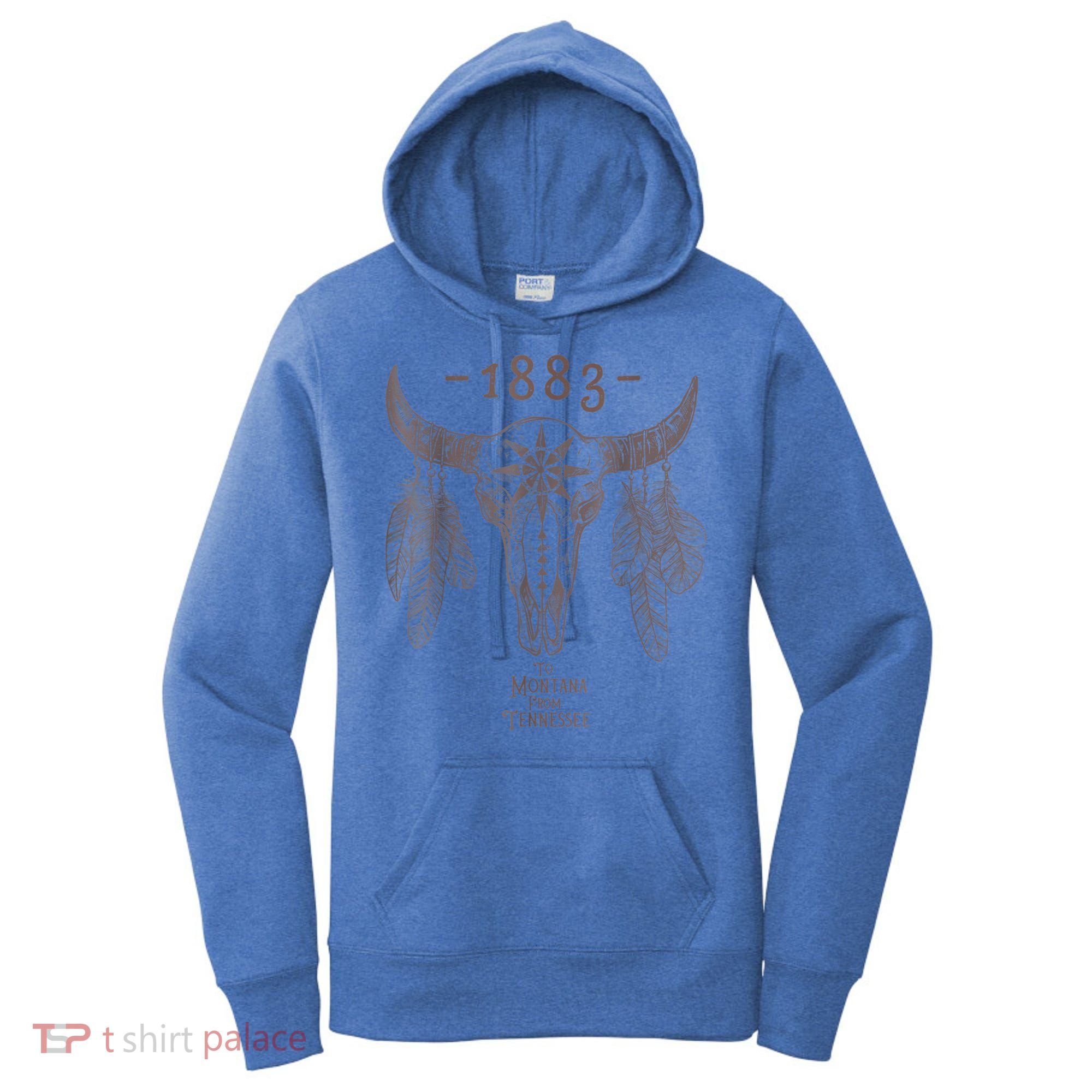 1883 Boho Cow Skull Cute Country Western Yellow Stone Women's Hoodie