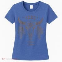 1883 Boho Cow Skull Cute Country Western Yellow Stone Women's T-Shirt thumb 0