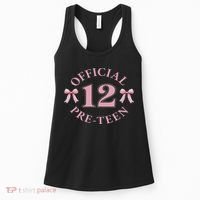 12th Birthday Coquette Bow 12 Year Old Birthday Girl Women's Tank Top thumb 0