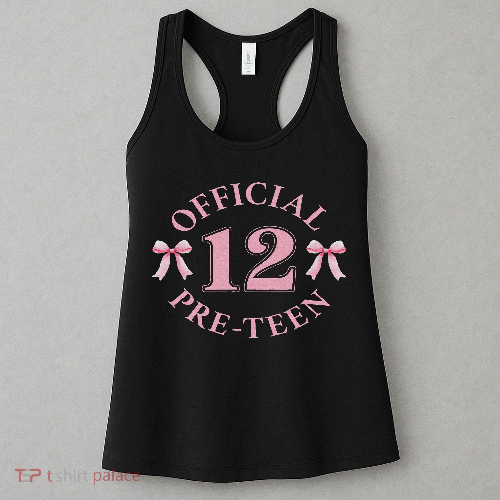 12th Birthday Coquette Bow 12 Year Old Birthday Girl Women's Tank Top