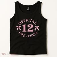 12th Birthday Coquette Bow 12 Year Old Birthday Girl Tank Top thumb 2