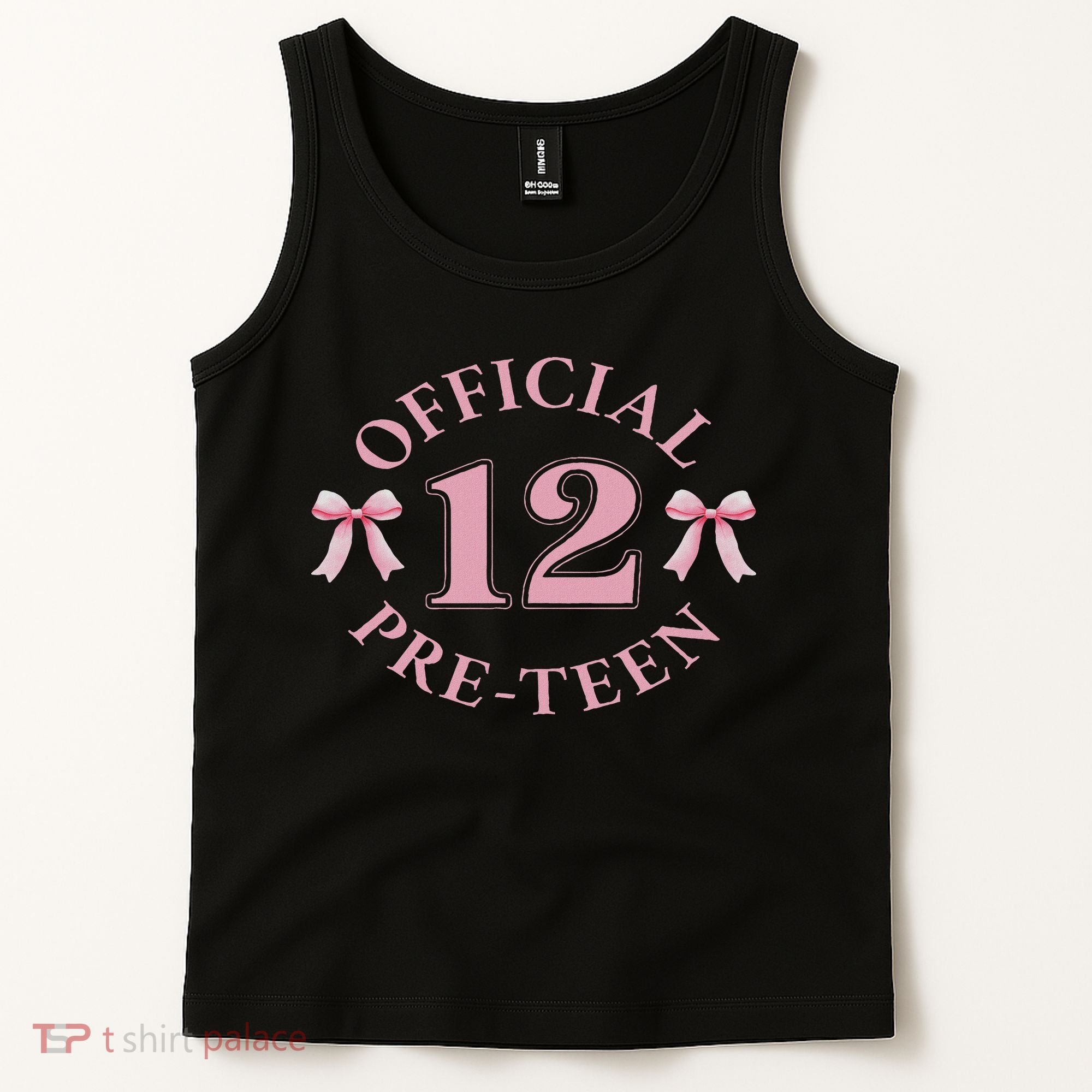12th Birthday Coquette Bow 12 Year Old Birthday Girl Tank Top