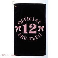 12th Birthday Coquette Bow 12 Year Old Birthday Girl Golf Towel thumb 0