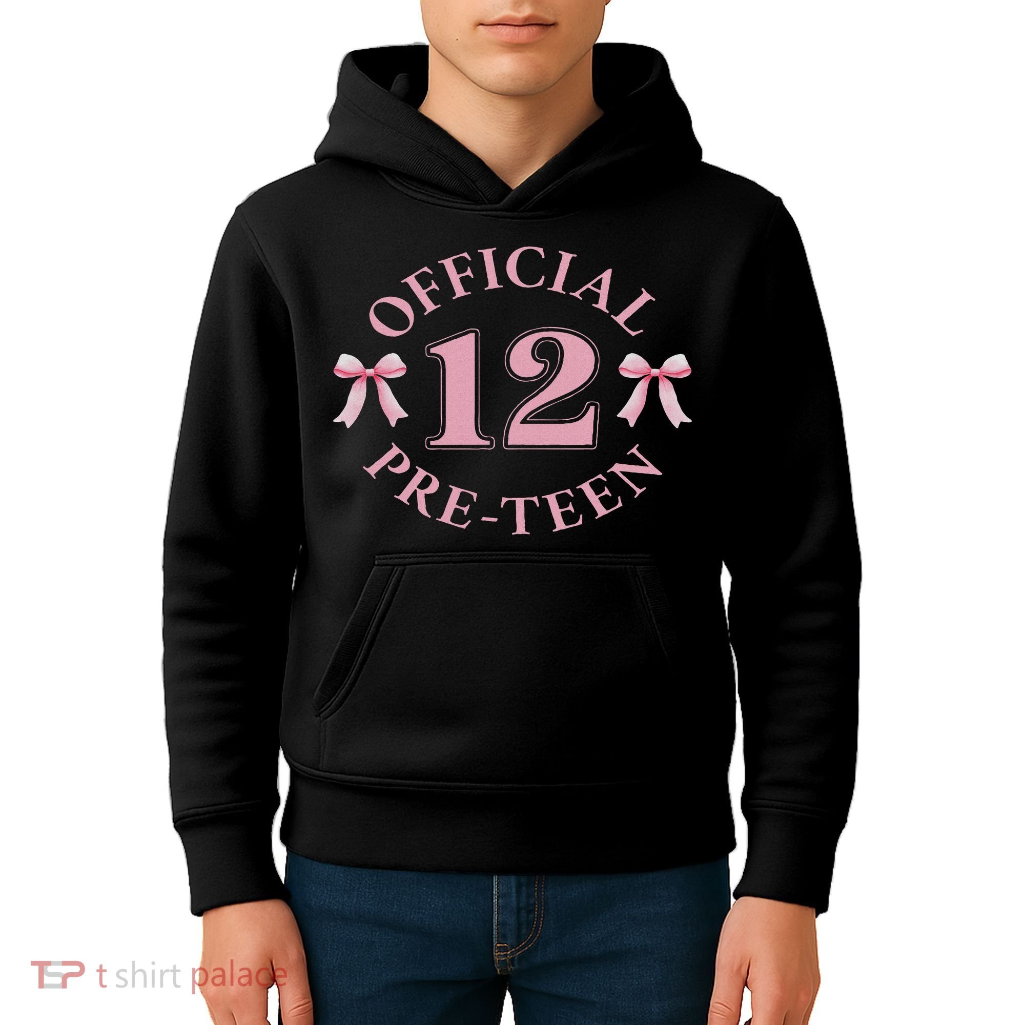 12th Birthday Coquette Bow 12 Year Old Birthday Girl Kids Hoodie