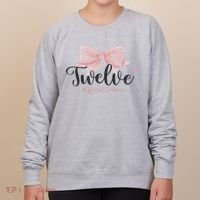 12th Birthday Coquette Bow 12 Year Old Birthday Girl Women's Sweatshirt thumb 0