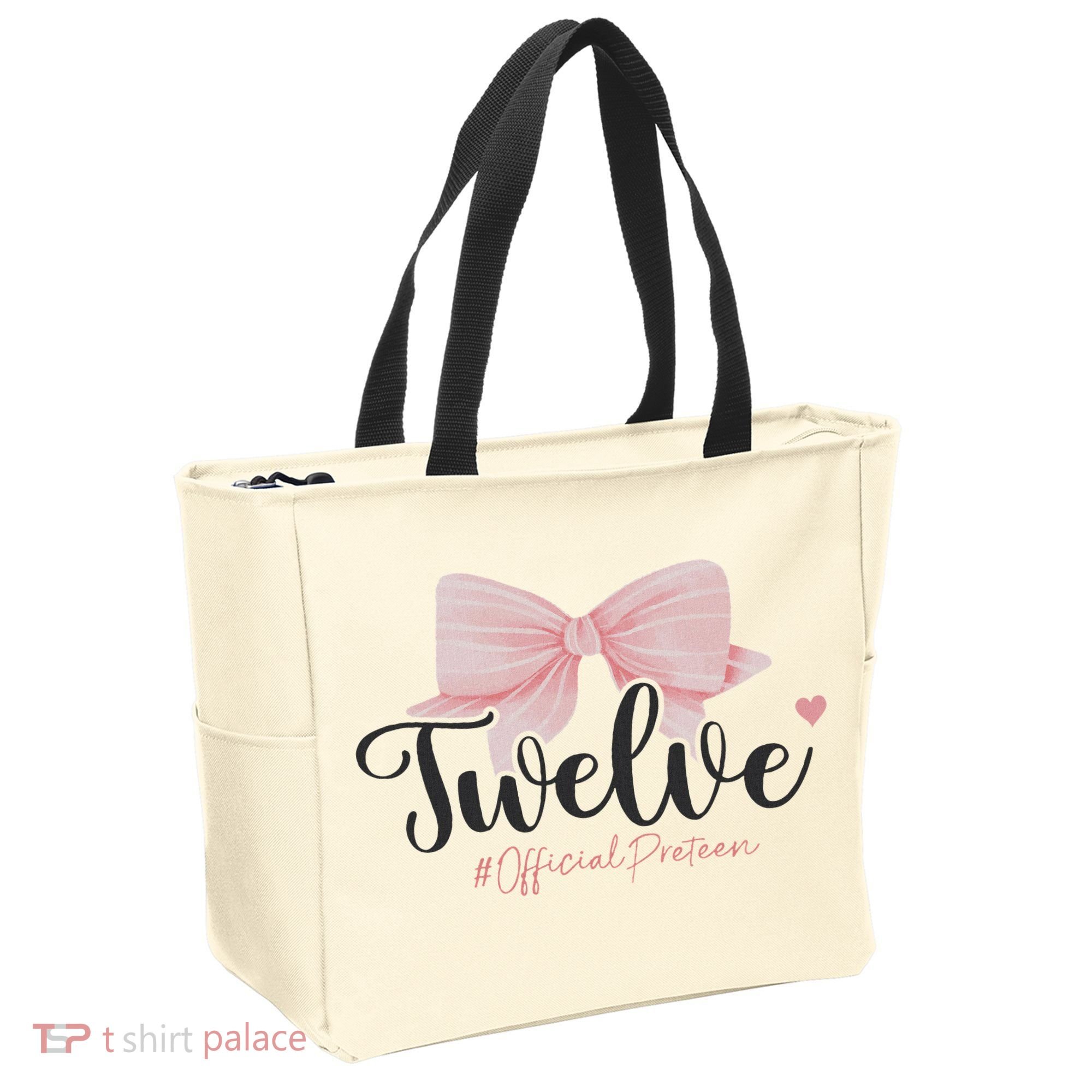 12th Birthday Coquette Bow 12 Year Old Birthday Girl Tote Bag