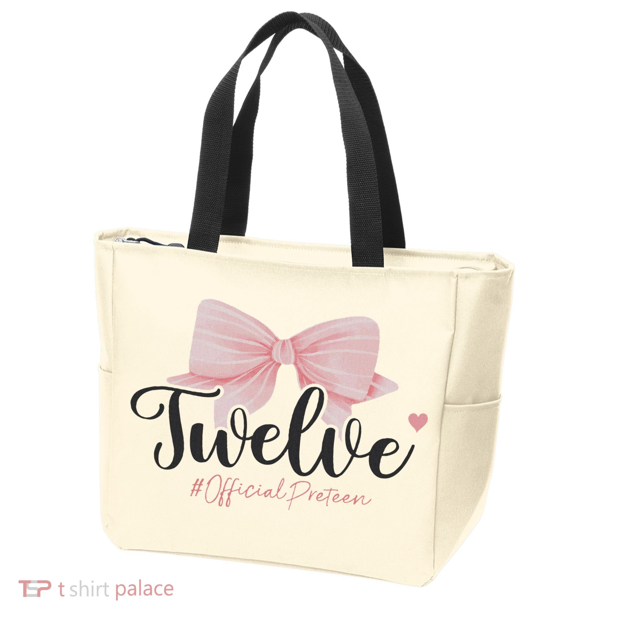 12th Birthday Coquette Bow 12 Year Old Birthday Girl Tote Bag