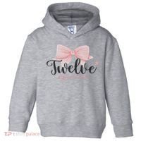 12th Birthday Coquette Bow 12 Year Old Birthday Girl Toddler Hoodie thumb 0