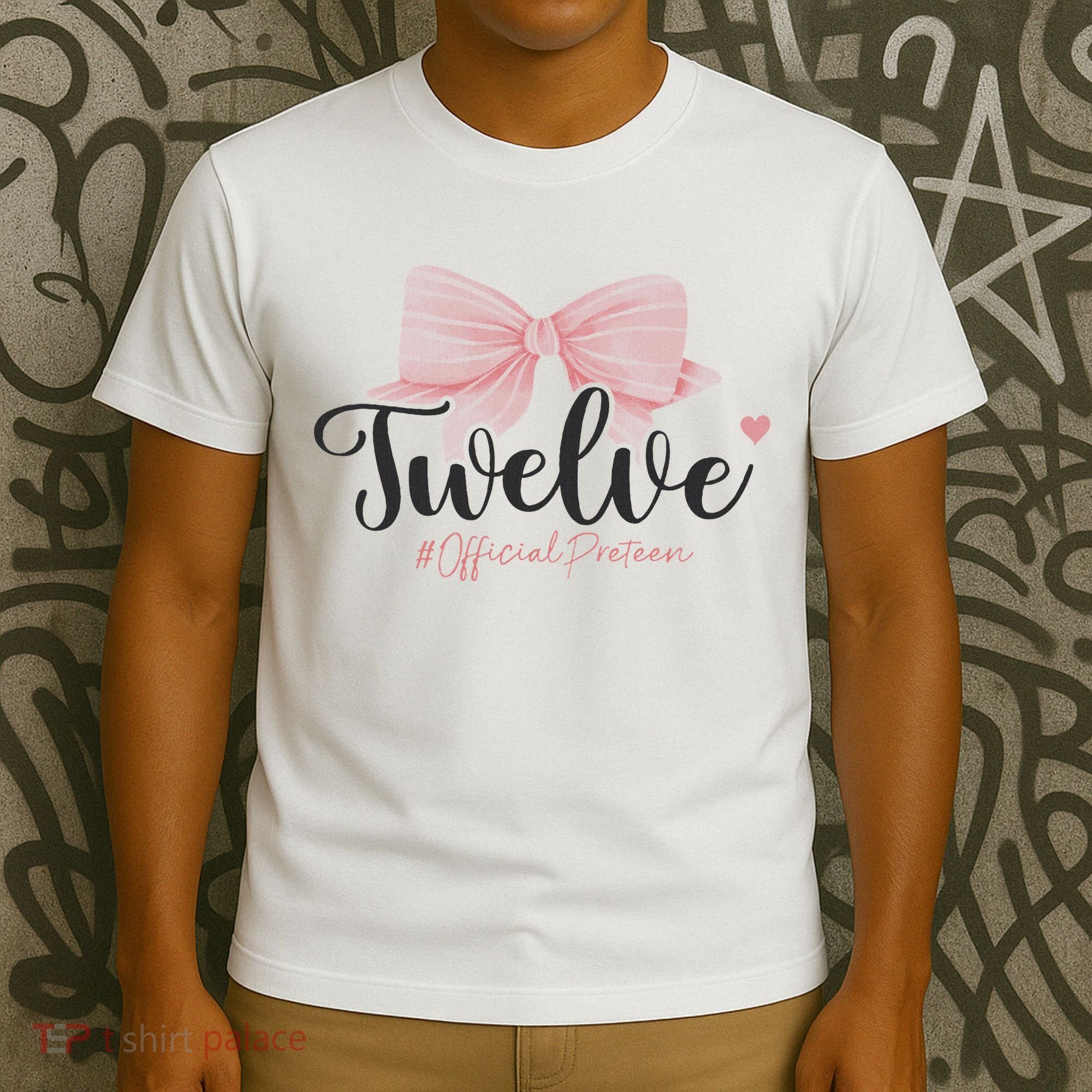 12th Birthday Coquette Bow 12 Year Old Birthday Girl T-Shirt
