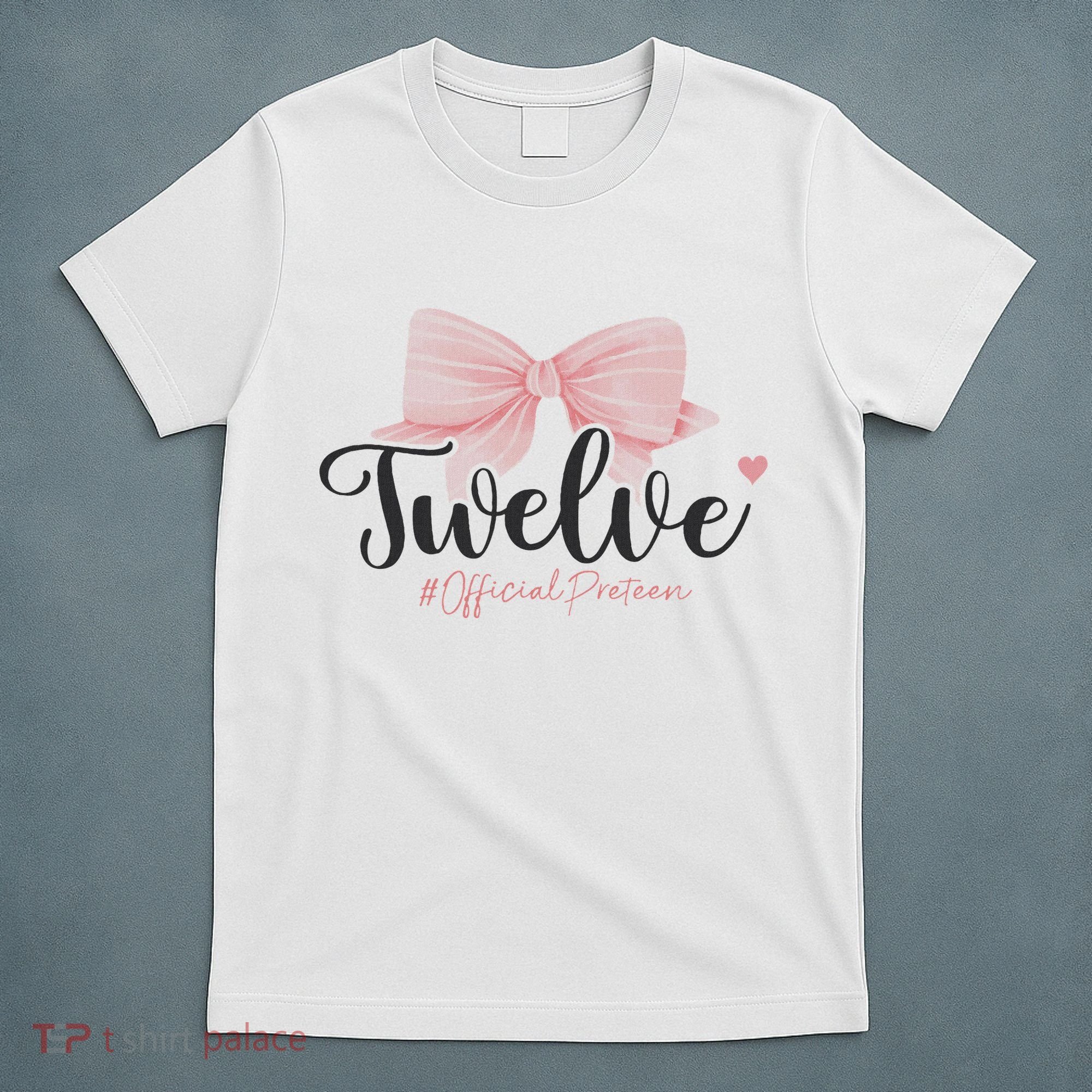 12th Birthday Coquette Bow 12 Year Old Birthday Girl T-Shirt