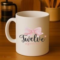 12th Birthday Coquette Bow 12 Year Old Birthday Girl Coffee Mug thumb 4