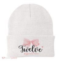 12th Birthday Coquette Bow 12 Year Old Birthday Girl Beanie thumb 0