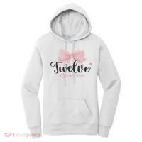 12th Birthday Coquette Bow 12 Year Old Birthday Girl Women's Hoodie thumb 0