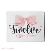 12th Birthday Coquette Bow 12 Year Old Birthday Girl Mousepad thumb 0