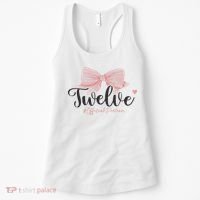 12th Birthday Coquette Bow 12 Year Old Birthday Girl Women's Tank Top thumb 0