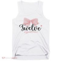 12th Birthday Coquette Bow 12 Year Old Birthday Girl Tank Top thumb 0