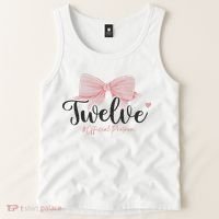 12th Birthday Coquette Bow 12 Year Old Birthday Girl Tank Top thumb 2