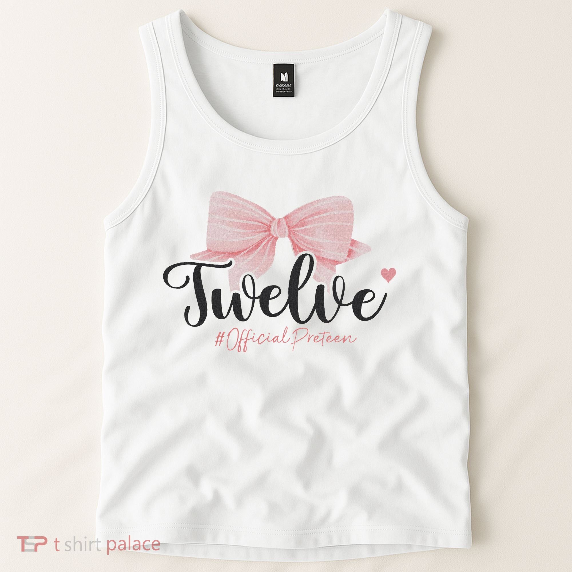 12th Birthday Coquette Bow 12 Year Old Birthday Girl Tank Top