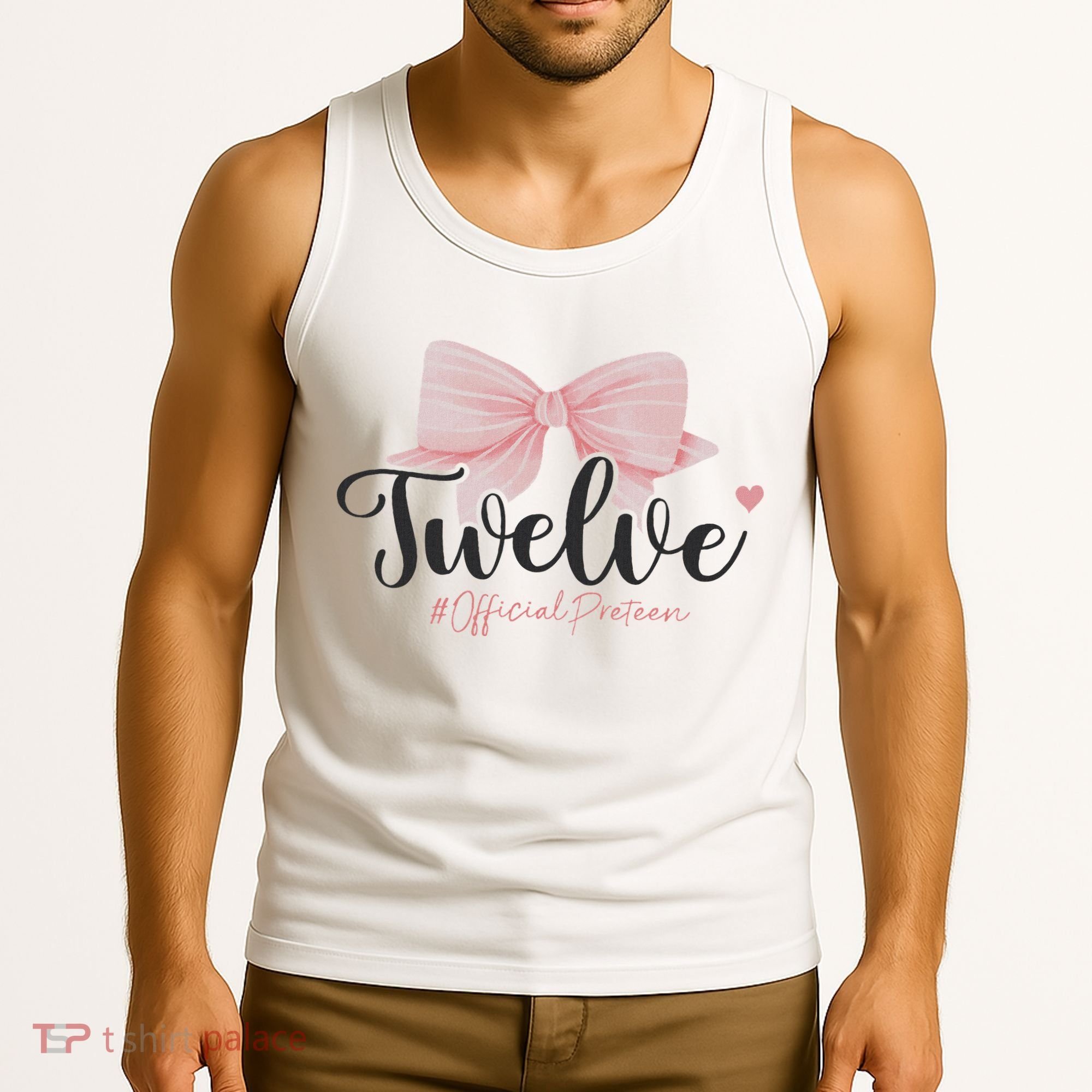 12th Birthday Coquette Bow 12 Year Old Birthday Girl Tank Top