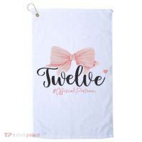 12th Birthday Coquette Bow 12 Year Old Birthday Girl Golf Towel thumb 0