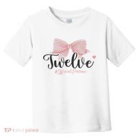 12th Birthday Coquette Bow 12 Year Old Birthday Girl Toddler T-Shirt thumb 0