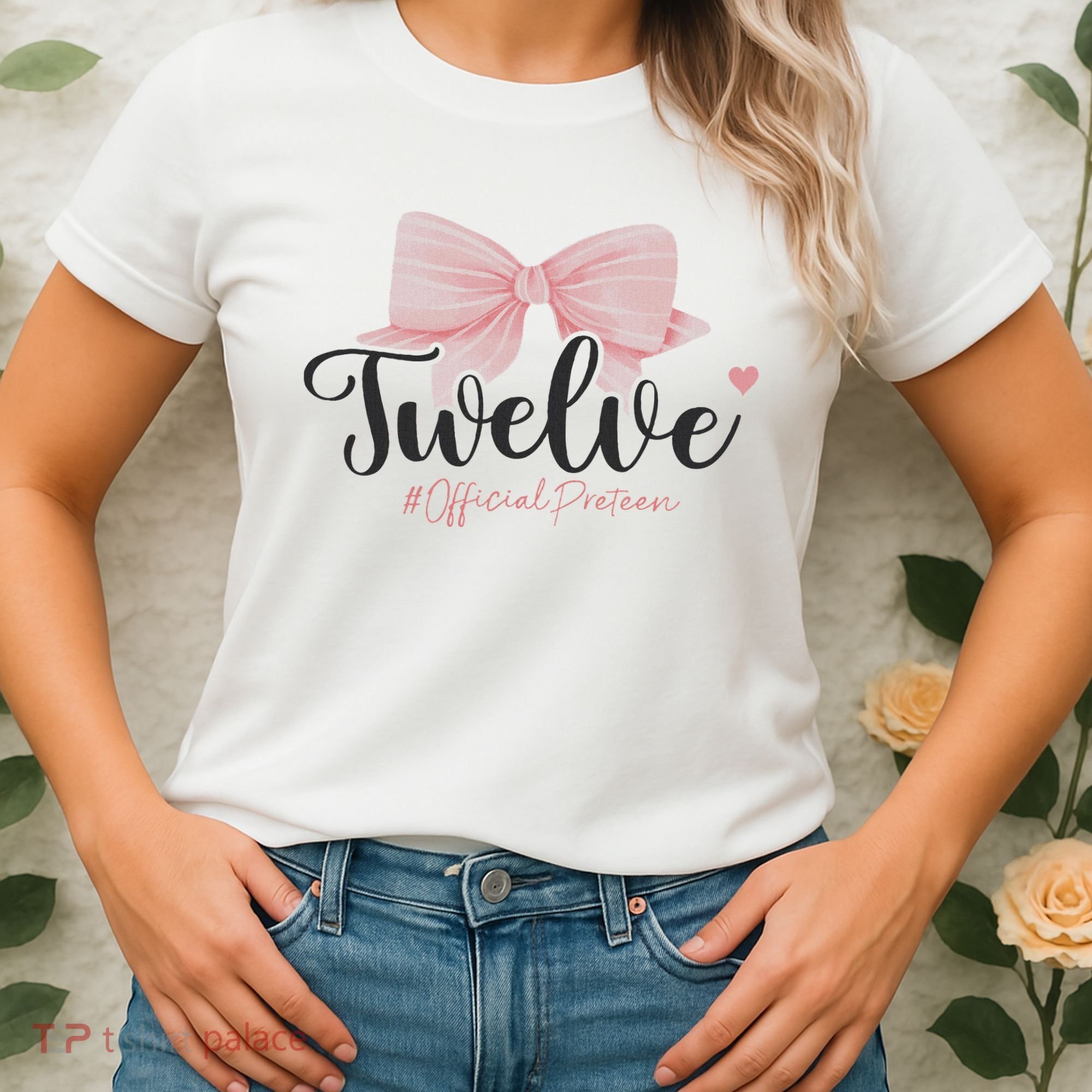 12th Birthday Coquette Bow 12 Year Old Birthday Girl Women's T-Shirt