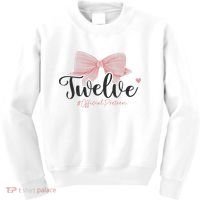 12th Birthday Coquette Bow 12 Year Old Birthday Girl Kids Sweatshirt thumb 0