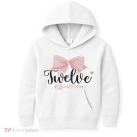 12th Birthday Coquette Bow 12 Year Old Birthday Girl Kids Hoodie thumb 0