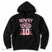 10th Birthday Cow Howdy Western Themed Birthday Hoodie thumb 0