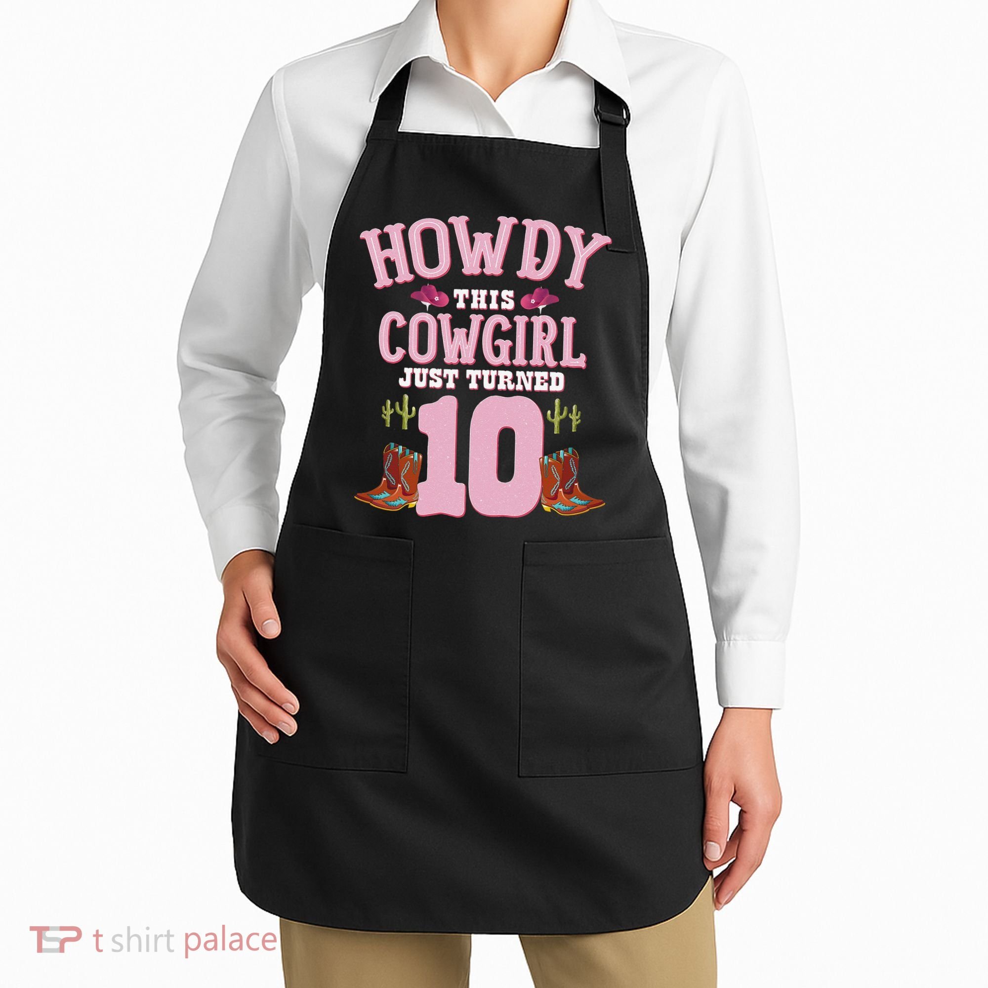 10th Birthday Cow Howdy Western Themed Birthday Apron