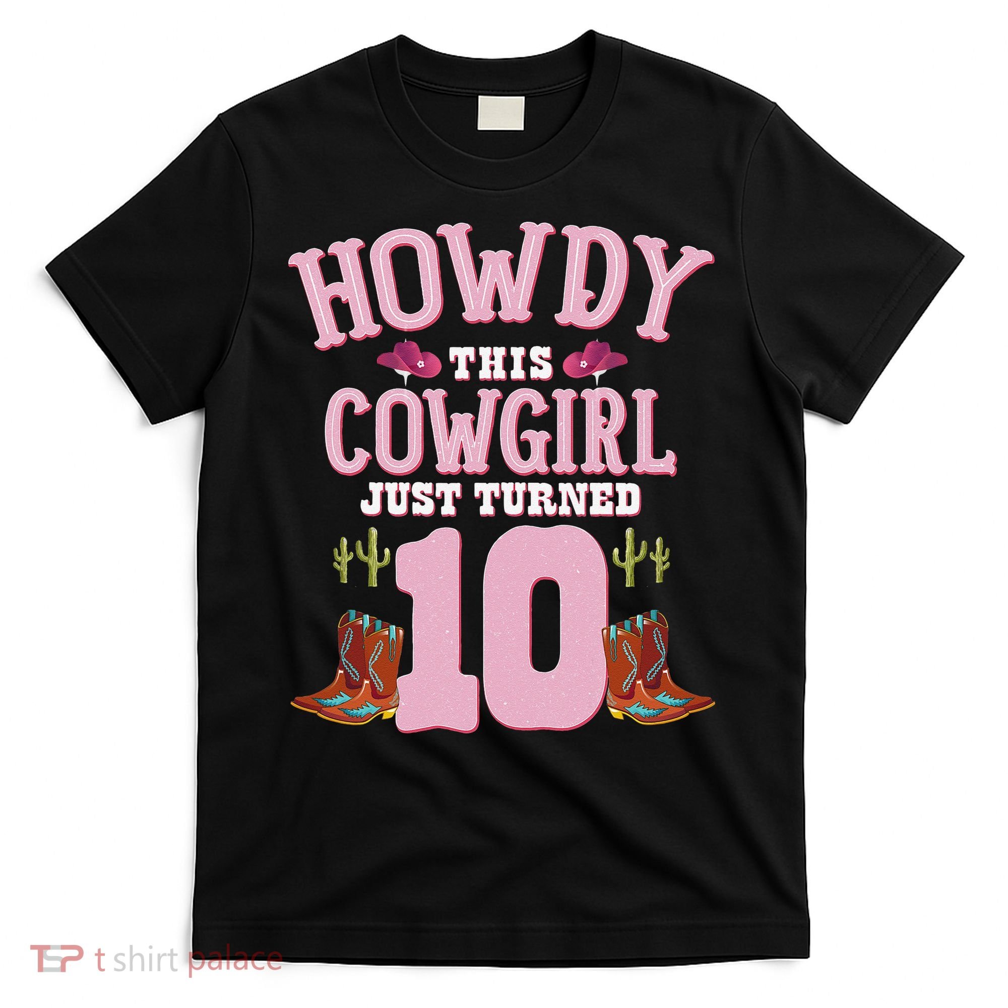 10th Birthday Cow Howdy Western Themed Birthday T-Shirt