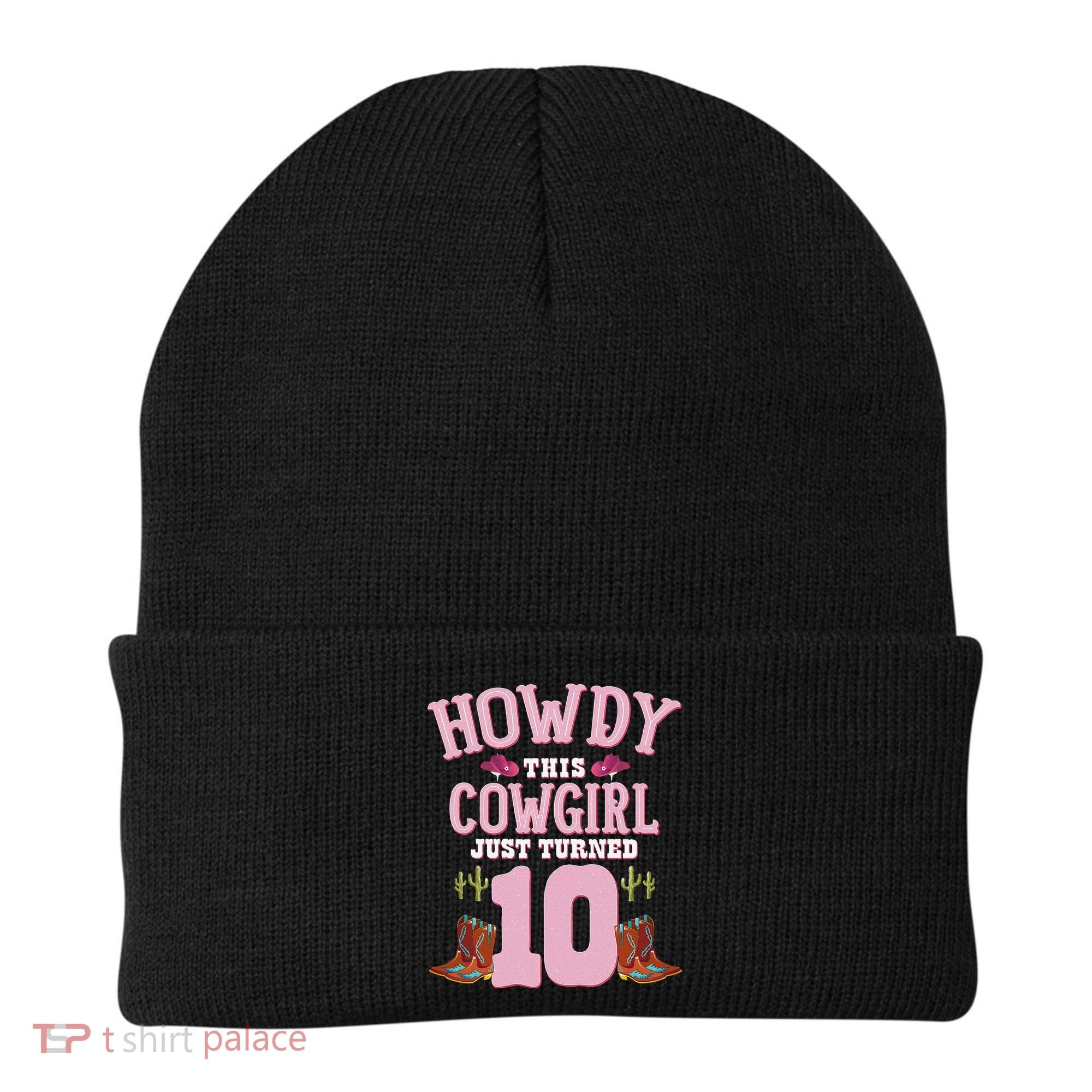 10th Birthday Cow Howdy Western Themed Birthday Beanie