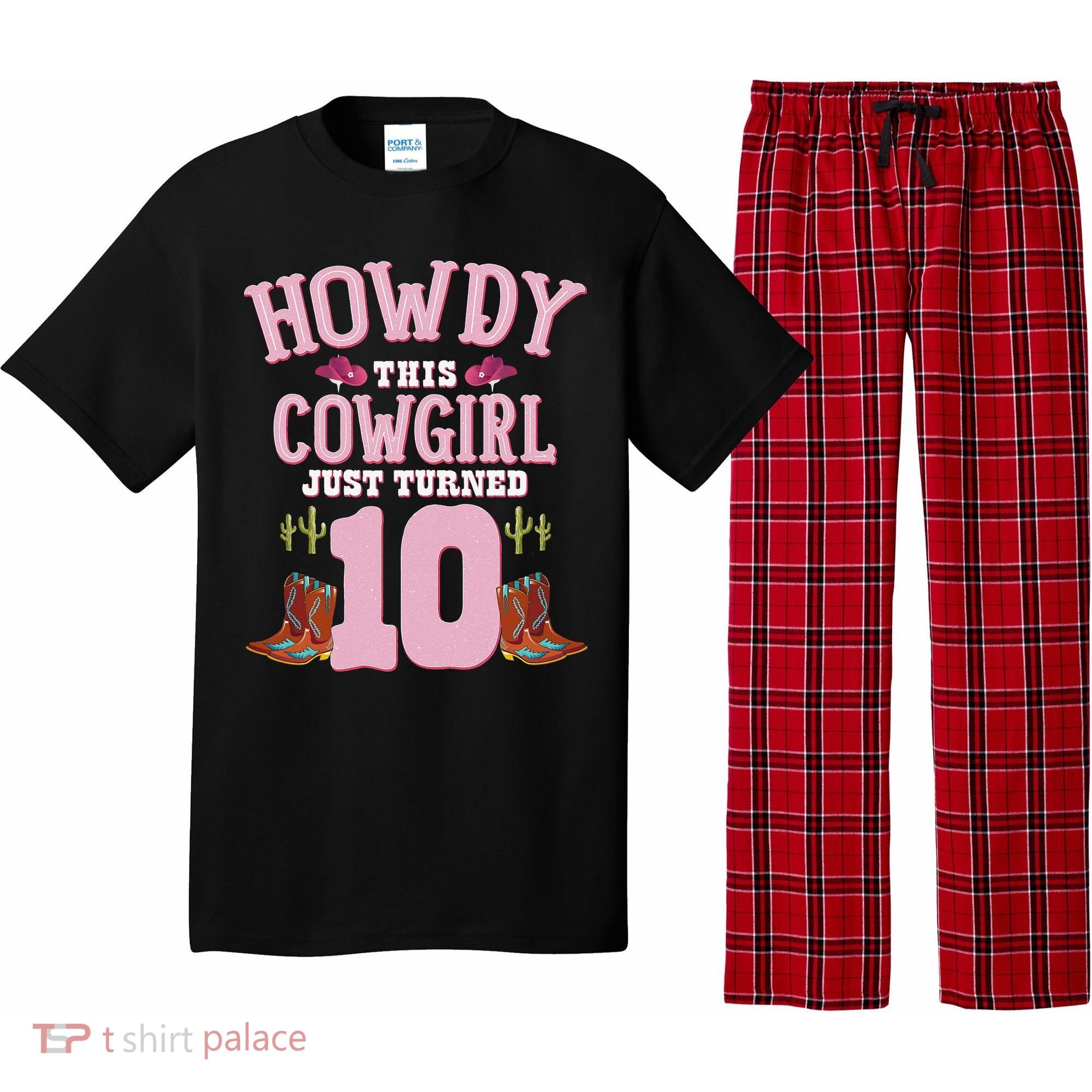 10th Birthday Cow Howdy Western Themed Birthday Pajama Set