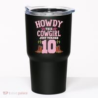 10th Birthday Cow Howdy Western Themed Birthday Tumbler thumb 0